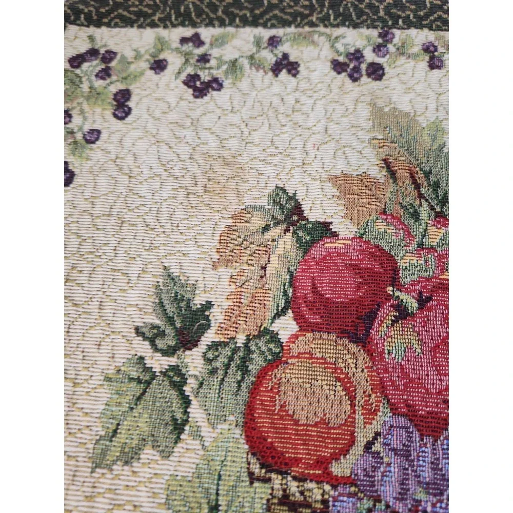 Vtg Tapestry Placemats Set of 6 Fruit Basket Harvest Autumn Cottagecore